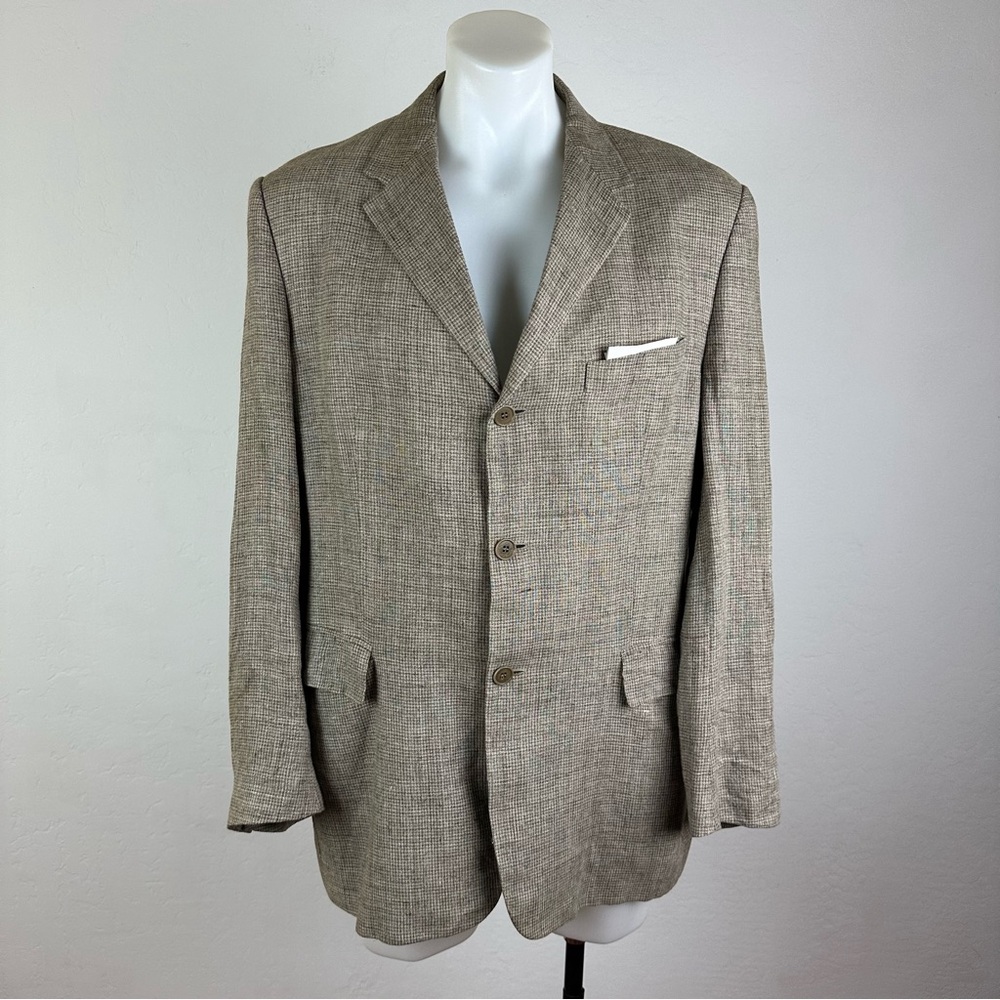 Valentino 100% Linen Neutral Tone Sport Jacket